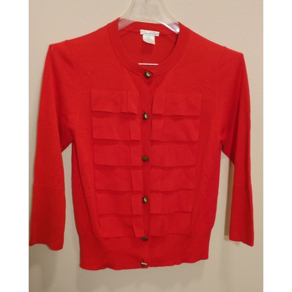 Crimson Oscar de la Renta Cardigan - Picture 8 of 8